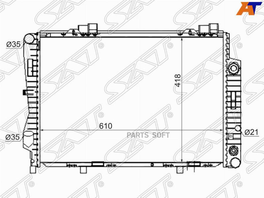 Радиатор Mercedes C-Class W202 2.8/3.6 93-00 Sat арт. MB0008-2