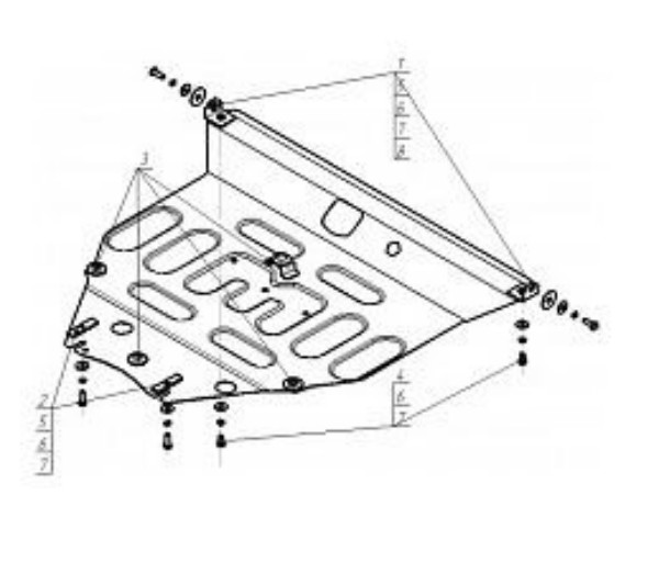 

защита двигателя,кпп toyota corolla 2 мм, motodor.72506, Черный, motodor.72506