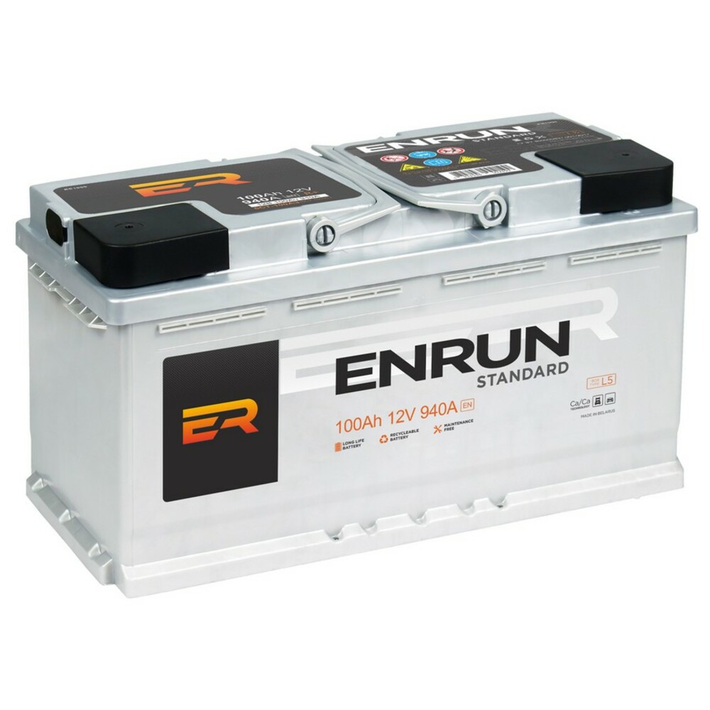 Аккумулятор Enrun Standard 100 А/Ч Прямая L+ L5 353х175х190 En940 А ENRUN арт. ES1001