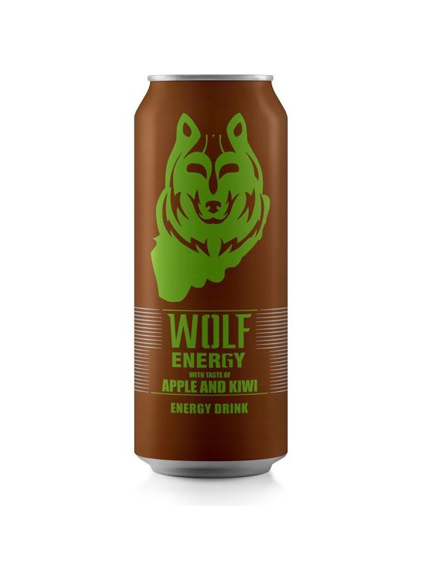 Напиток энергетический Black Wolf Apple Kiwi со вкусом яблока и киви 0,45 л