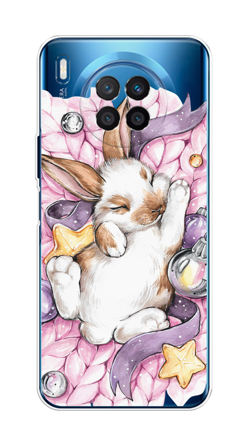 

Чехол на Huawei Nova 8i "Кролик спит", Розовый;белый, 6106350-5