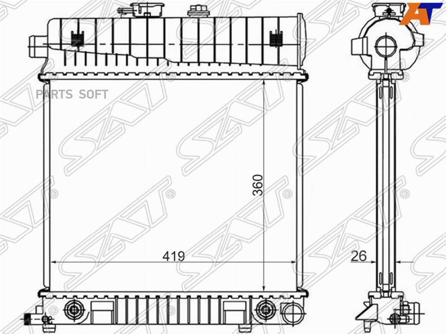 Радиатор Mercedes C-Class W202 1.8/2.0/2.3 93-01/Clk-Class W208 2.0 97-02/E-Class W210 2.0