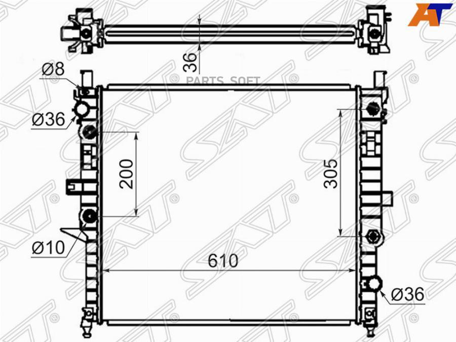 Радиатор Mercedes Ml-Class W163 2.3/3.2/3.5/4.3/5.0 98-05 Sat арт. MB0005