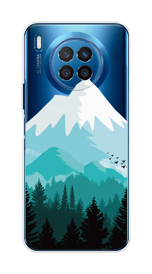 

Чехол на Huawei Nova 8i "Синяя снежная гора", Белый;голубой, 6106350-2