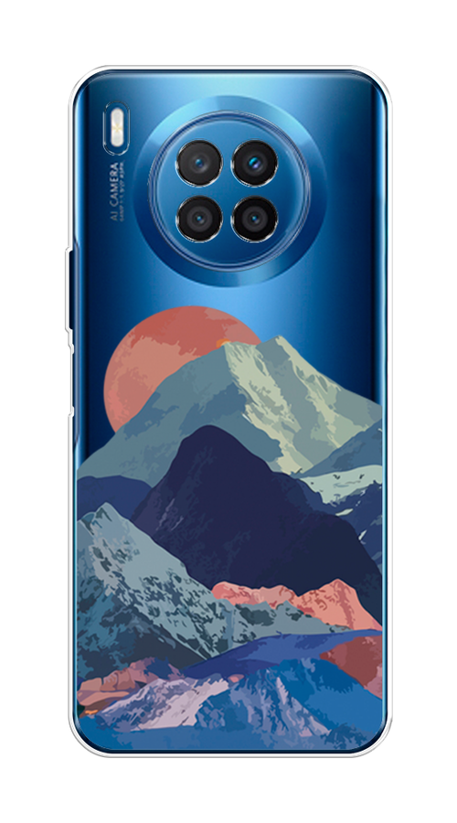 

Чехол на Huawei Nova 8i "Закат в снежных горах", Красный;серый;голубой, 6106350-2