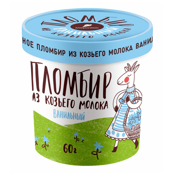 

Мороженое пломбир White Valley из козьего молока ваниль 70 г