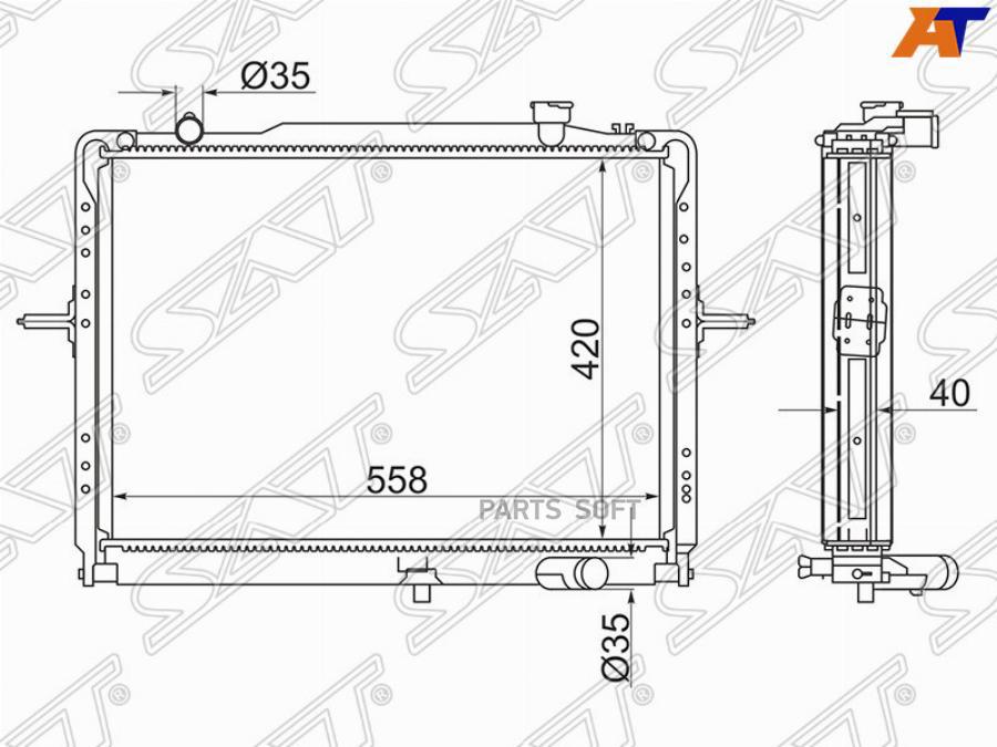 

Радиатор Kia Bongo 04- K2400/K2700 D2.4/2.7 (420) Sat арт. KI0007-2