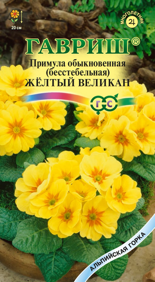 

Семена примула Желтый великан Гавриш 002387-10 10 уп.