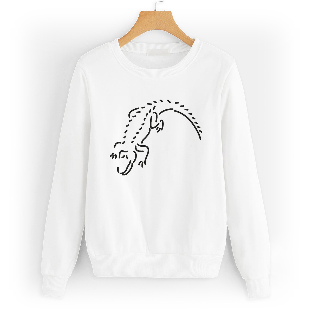

Свитшот белый CoolPodarok Крокодил, 2W011161