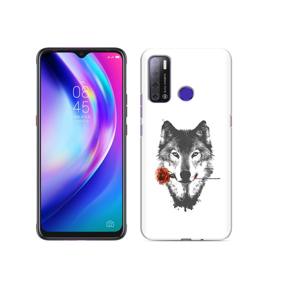

Чехол MyPads Tocco для Tecno Pouvoir 4 волк с розой, Прозрачный, Tocco