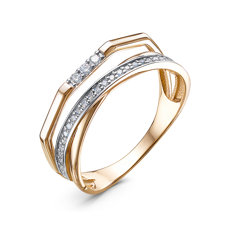 

Кольцо из желтого и белого золота с бриллиантом р. 18.5 ЯХОНТ Ювелирный 264928, 264928