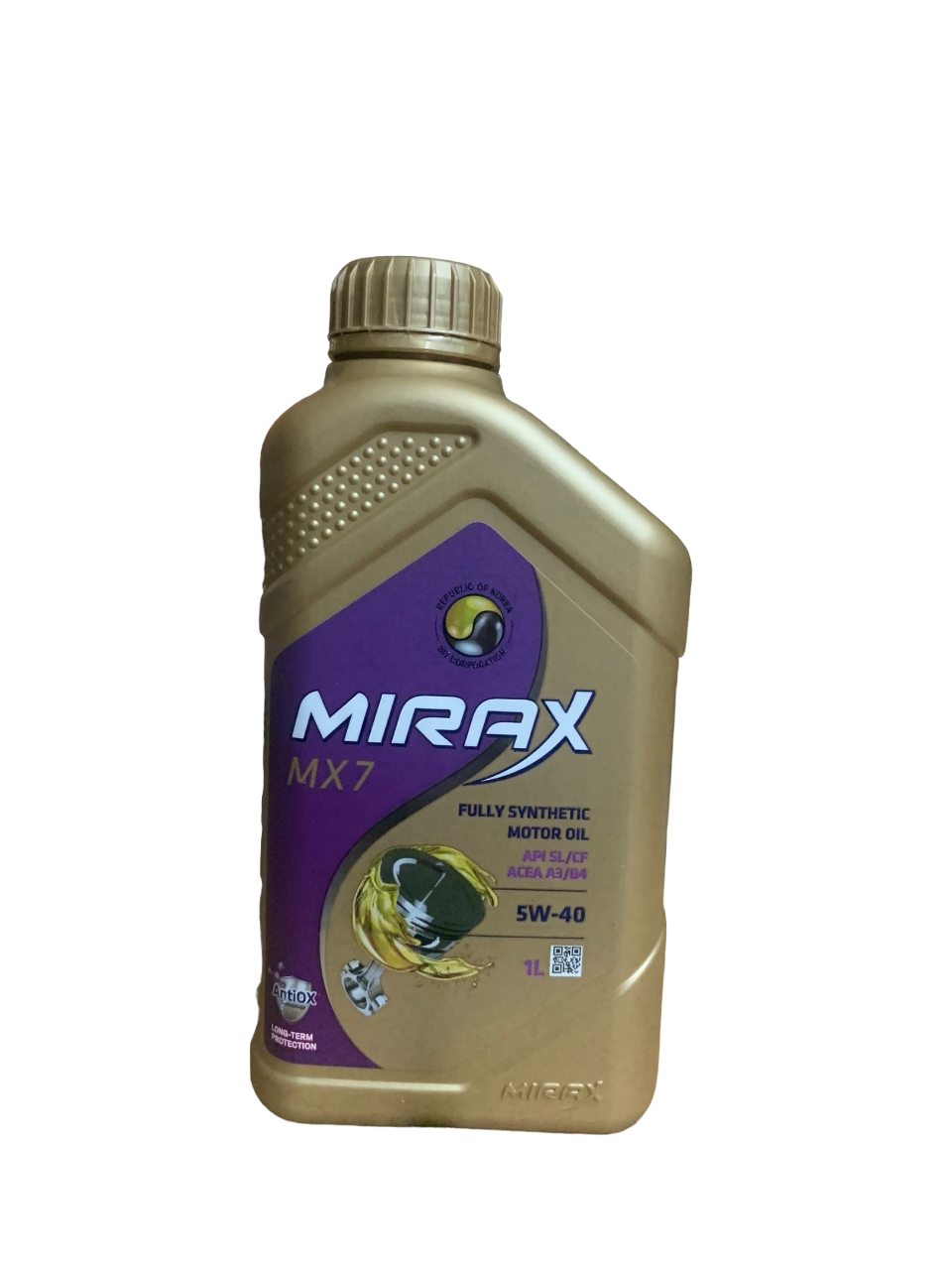 фото Моторное масло mirax mx7 sae 5w-40, api sl/cf, acea a3/b4 синтетическое 1 л