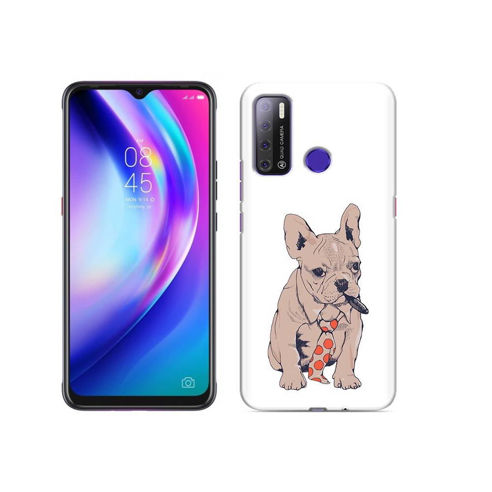 

Чехол MyPads Tocco для Tecno Pouvoir 4 бульдог с сигарой, Прозрачный, Tocco