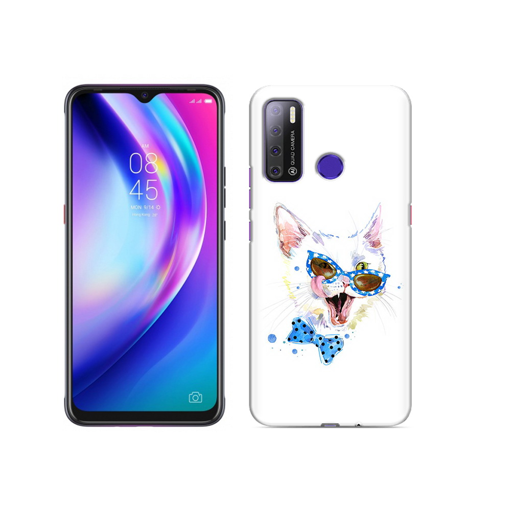 

Чехол MyPads Tocco для Tecno Pouvoir 4 белый кот, Прозрачный, Tocco