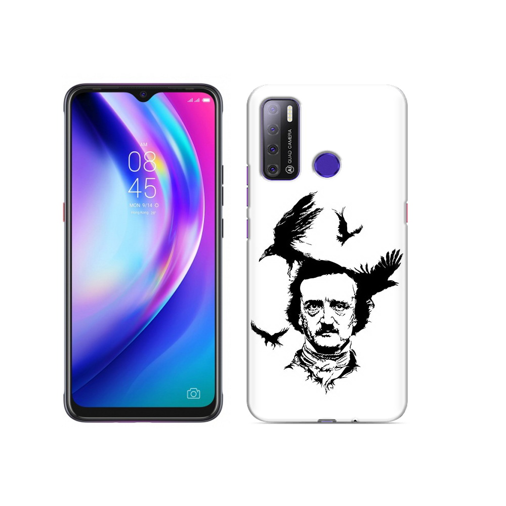 

Чехол MyPads Tocco для Tecno Pouvoir 4 Эдгар Аллан черно белый, Прозрачный, Tocco