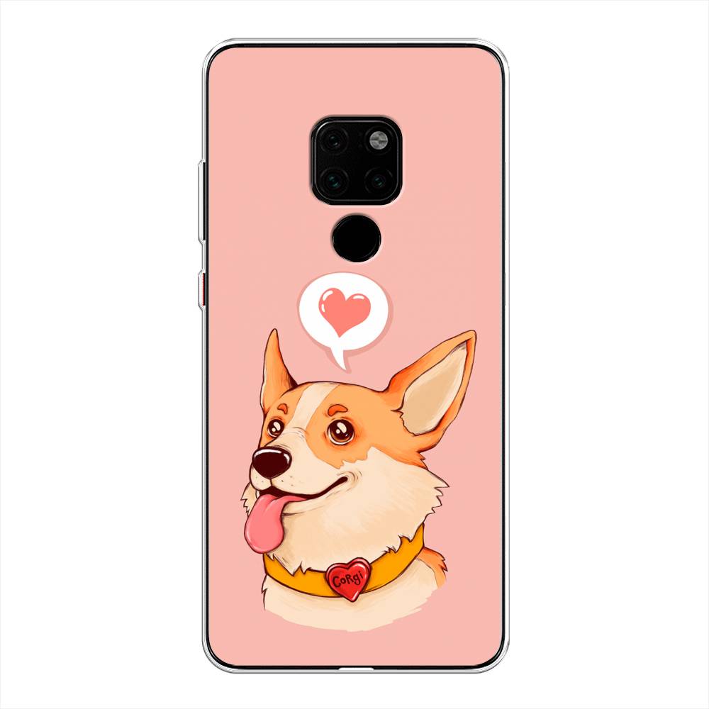 

Чехол на Huawei Mate 20 "Корги язык", Розовый;коричневый, 66850-1