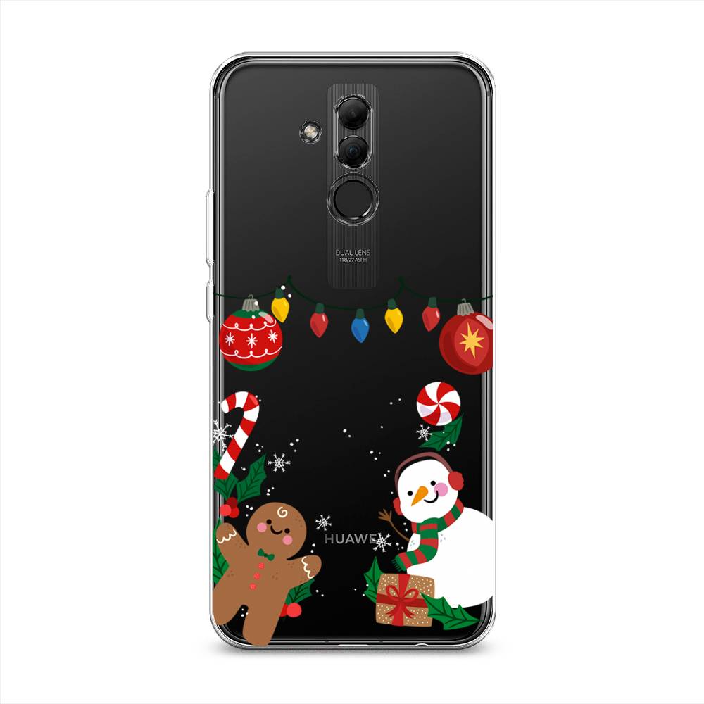 

Чехол на Huawei Mate 20 Lite "Новогоднее настроение", Коричневый;красный;зеленый, 66650-5