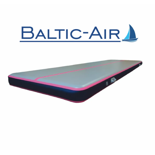 Акробатическая дорожка BalticAir1000x200x20 Серая с черным боком и розовой окантовкой 2048