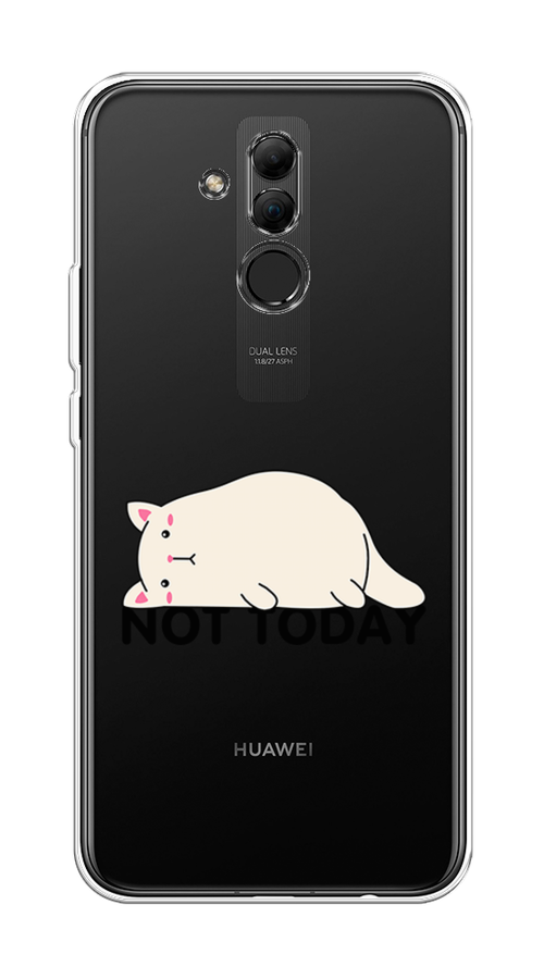 

Чехол на Huawei Mate 20 Lite "Cat not today", Белый;розовый;черный, 66650-1