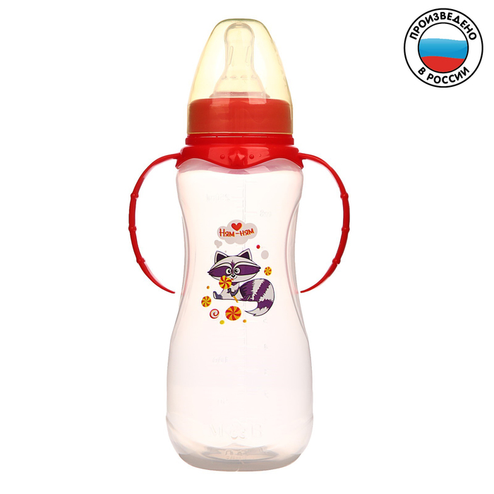 фото Бутылочка для кормления «енотик тобби» детская приталенная, с ручками, 250 мл, от 0 мес., mum&baby