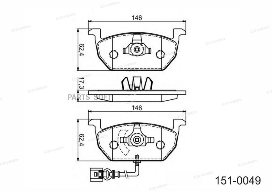 

Тормозные колодки WEEN передние для Skoda Octavia 3/Volkswagen Golf 7/Audi A3 1510049