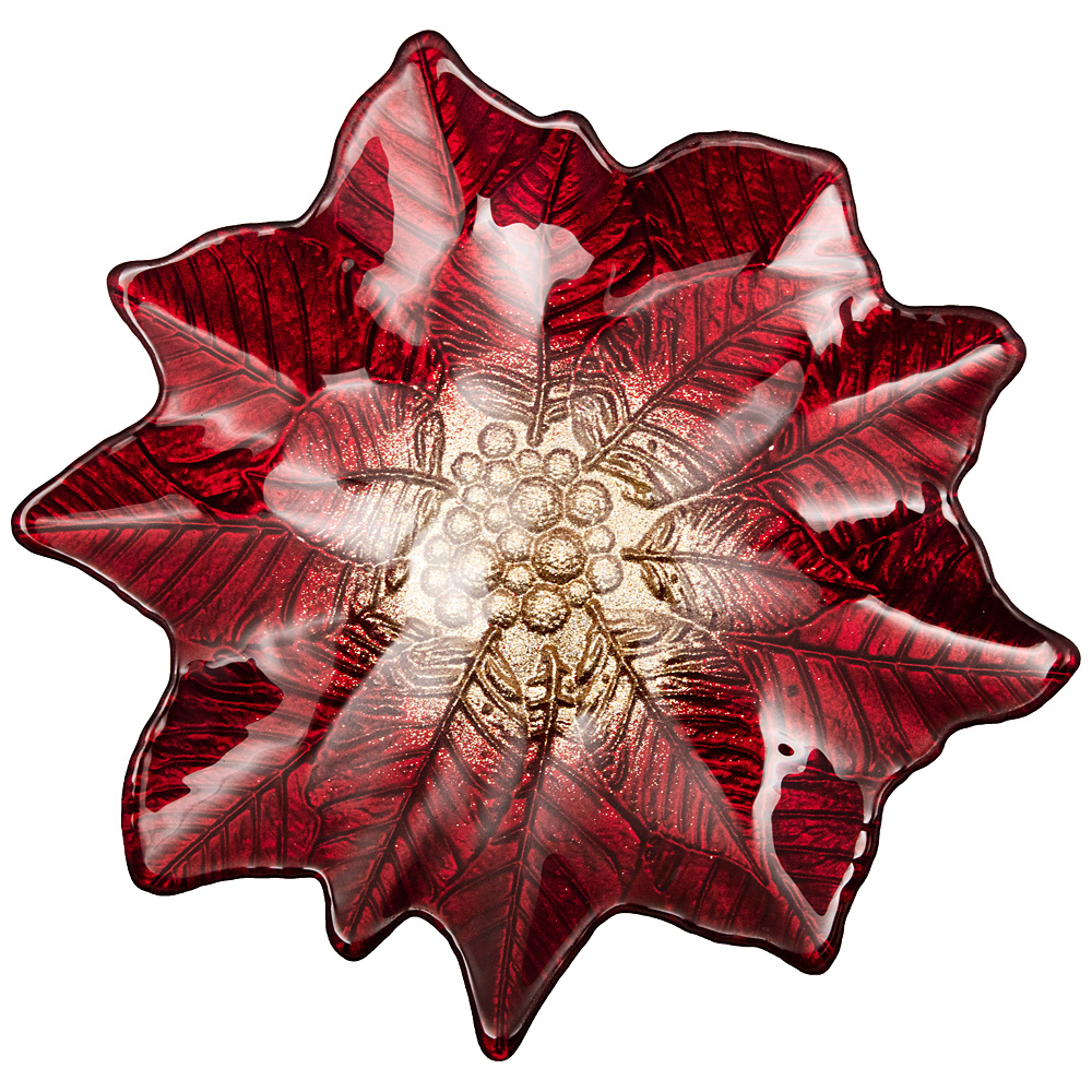 Блюдо Poinsettia Red Gold 27х26 см Овки