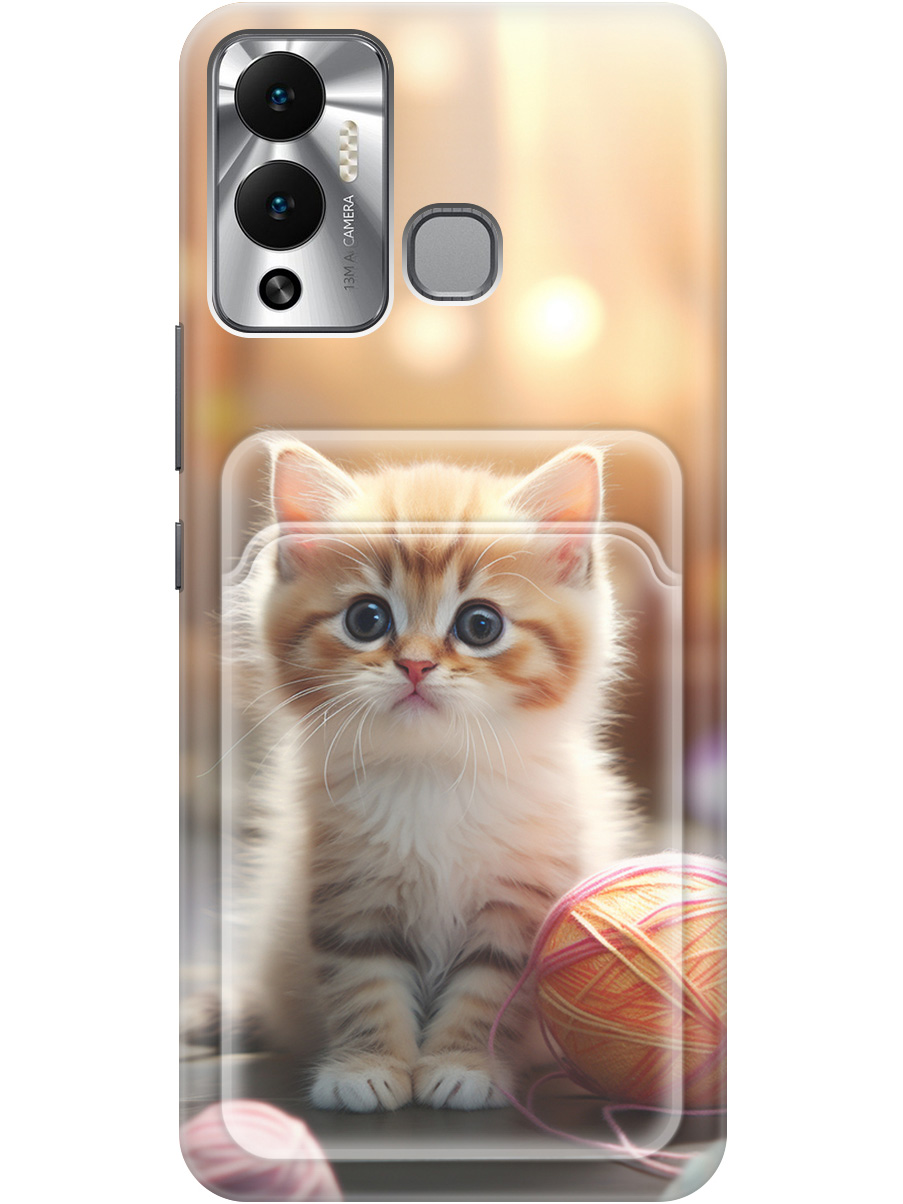 

Силиконовый чехол на Infinix Hot 12 Play NFC с рисунком "Котик и нитки", 20011988