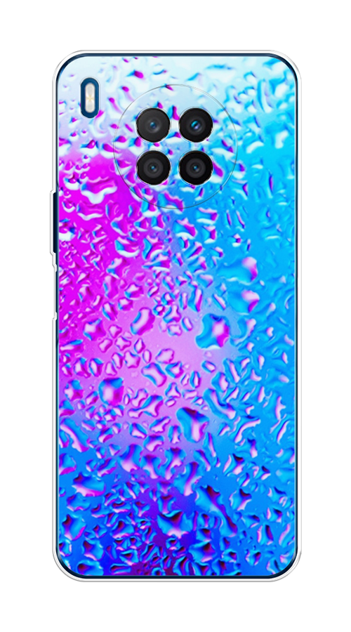 

Чехол на Huawei Nova 8i "Капли на стекле", Голубой;розовый, 6106350-3