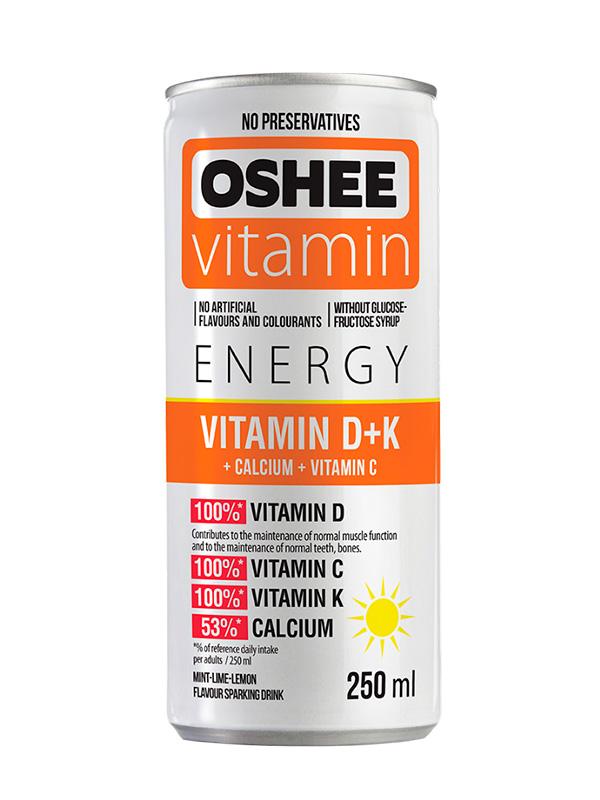 Энергетический напиток Oshee Vitamin Energy Vitamin D+K лайм-лимон-мята 250 мл
