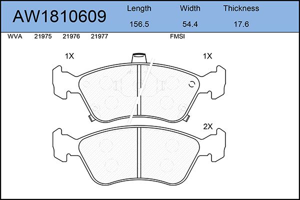 

Тормозные колодки AywiParts дисковые AW1810609