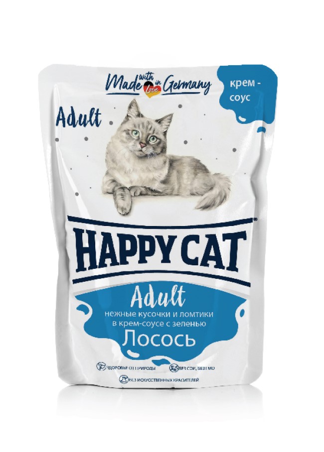 фото Влажный корм для кошек happy cat, с лососем в соусе, 22шт по 100г