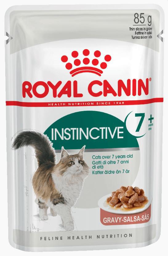 фото Влажный корм для кошек royal canin instinctive+7, мясо, рыба, 12шт, 85г