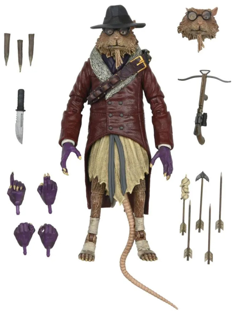 

Фигурка Neca Черепашки ниндзя Сплинтер Ван Хельсинг TMNT подвижная с аксессуарами 15 см, Черепашки-ниндзя TMNT