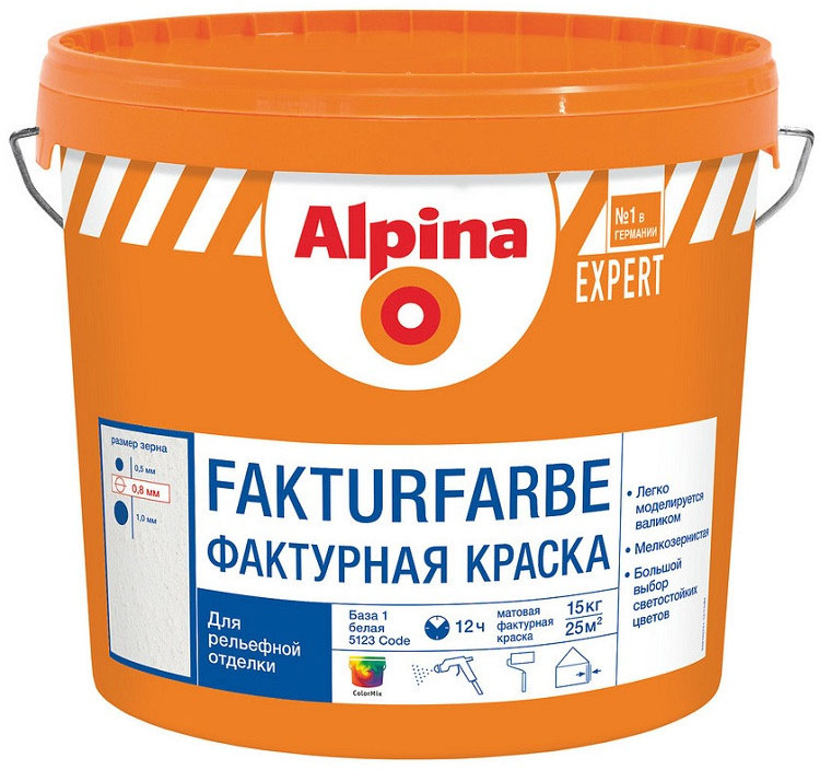 

ALPINA Expert Fakturfarbe краска фактурная для рельефной отделки (15кг)