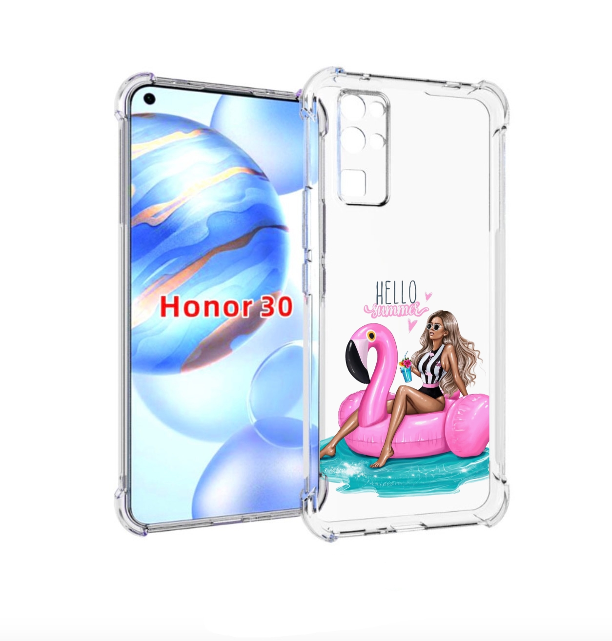 

Чехол бампер MyPads Hello-summer для Honor 30 (BMH-AN10) противо, Прозрачный, Tocco