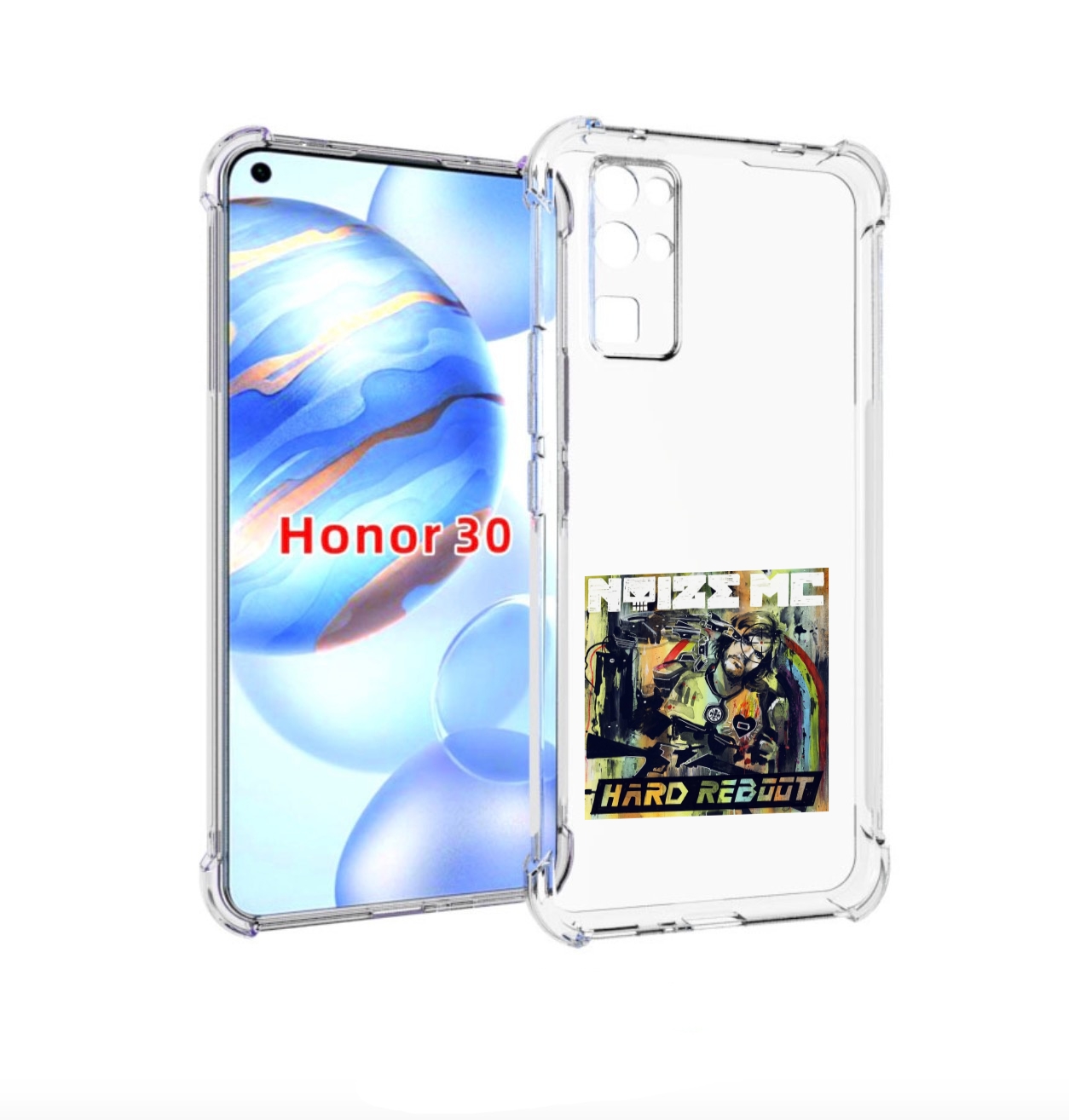 

Чехол бампер MyPads Hard Reboot Noize MC для Honor 30 (BMH-AN10), Прозрачный, Tocco