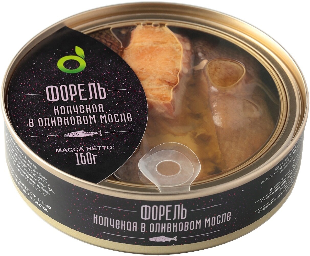фото Форель ecofood копченая в оливковом масле 160г