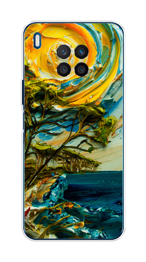 

Чехол на Huawei Nova 8i "Солнце живопись", Желтый;синий, 6106350-4