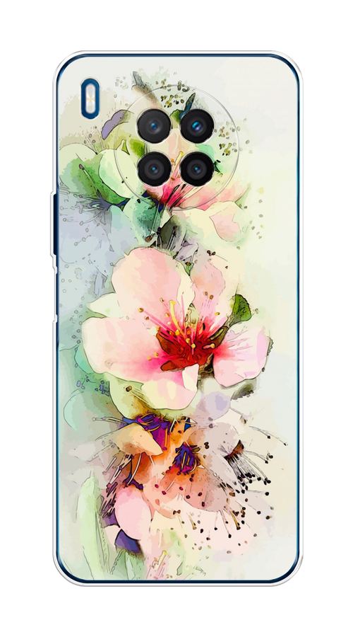 

Чехол на Huawei Nova 8i "Нежные цветы", Зеленый;розовый, 6106350-2