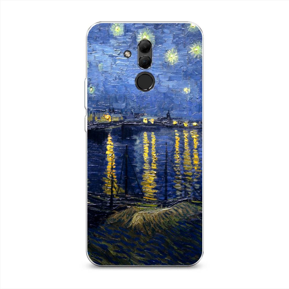 

Чехол на Huawei Mate 20 Lite "Звездная ночь над Роной", Синий;желтый, 66650-4