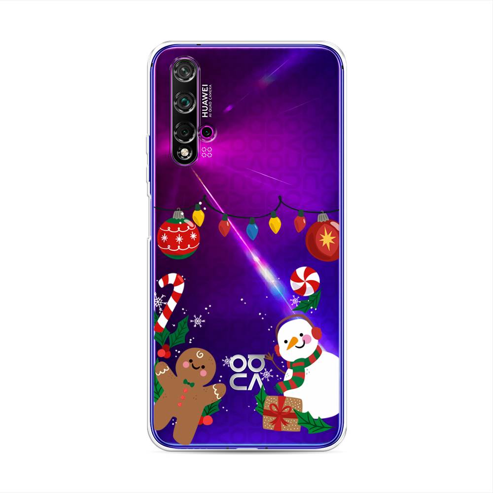 

Чехол для Huawei Nova 5T/Honor 20 "Новогоднее настроение", Коричневый;красный;зеленый, 610550-5