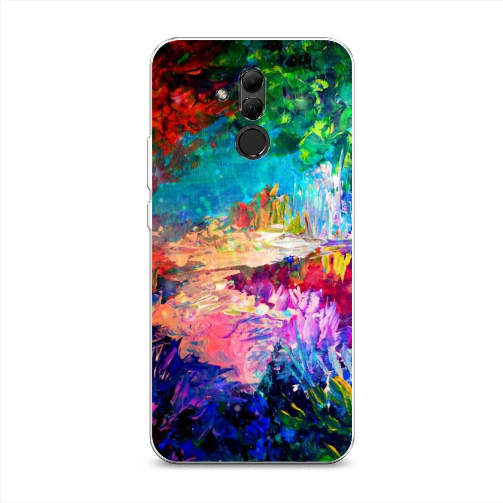 

Чехол на Huawei Mate 20 Lite "Лес-гуашь", Синий;розовый;зеленый, 66650-4