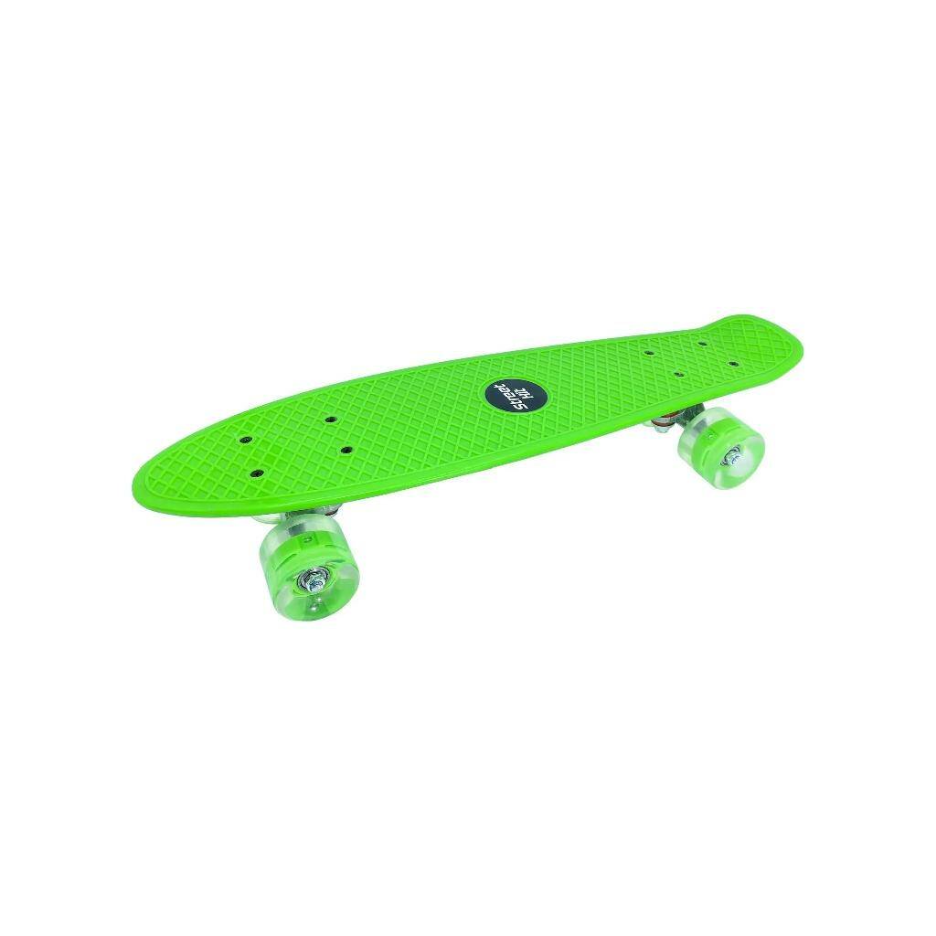 Скейт Зеленый со светящимися колесами скейтборд пластиковый 56x15cm со свет колесами sportex e33095 зеленый sk503