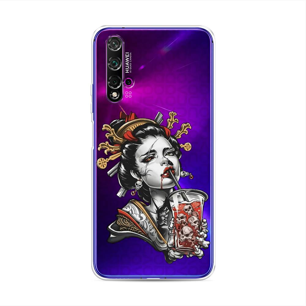 

Чехол для Huawei Nova 5T/Honor 20 "Опасная гейша", Красный;черный;серый, 610550-4