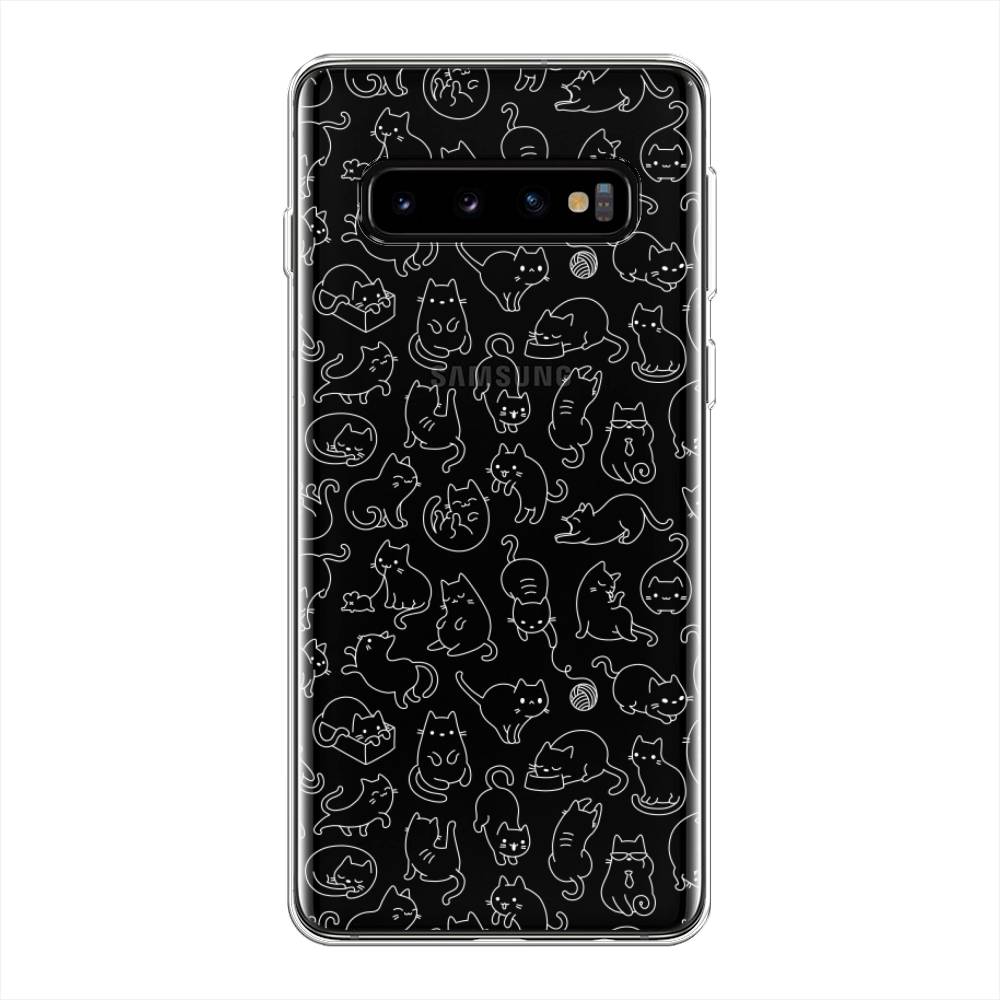 фото Силиконовый чехол "шкодливые котики" на samsung galaxy s10 + awog