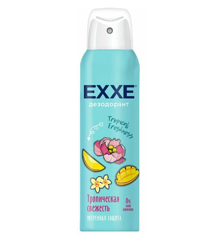 Дезодорант Exxe Tropical freshness спрей, женский, 150 мл exxe дезодорант тропическая свежесть tropical freshness 150