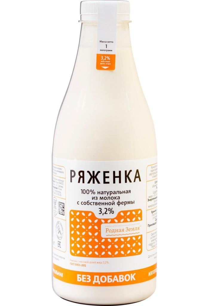 

Ряженка Родная Земля 3,2% БЗМЖ 500 г