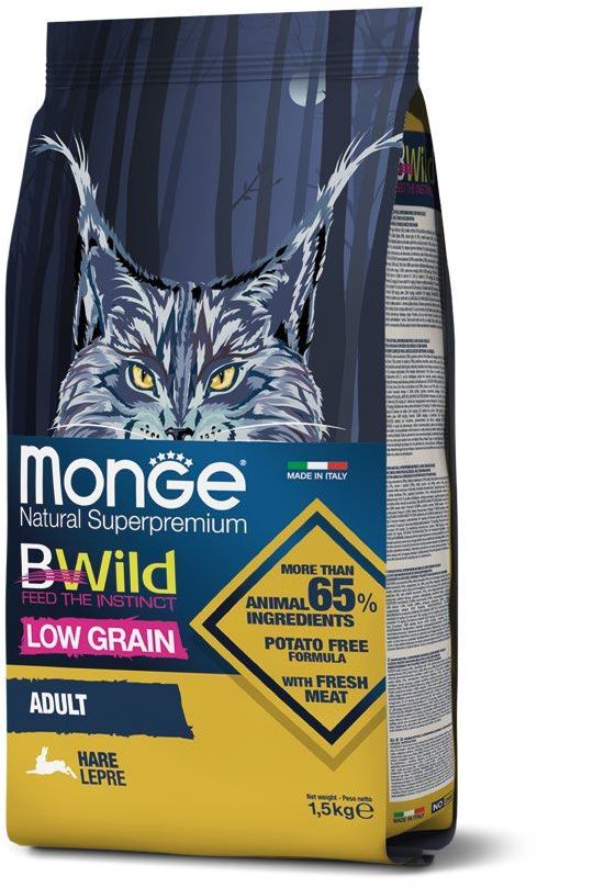фото Сухой корм для кошек monge bwild, кролик, 1,5кг