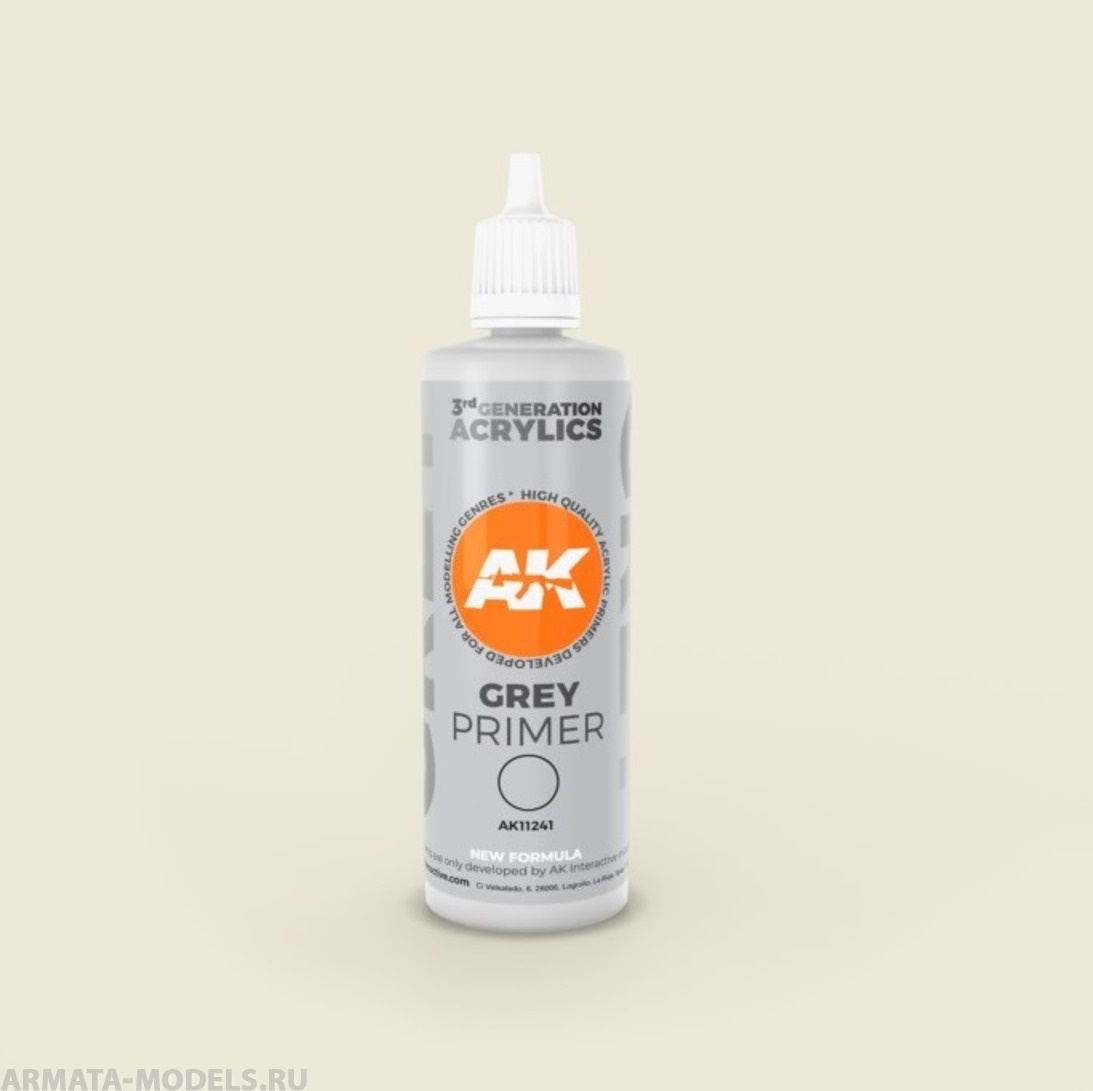 фото Ak11241 грунтовка grey primer 100 ml 3rd generation ak-interactive