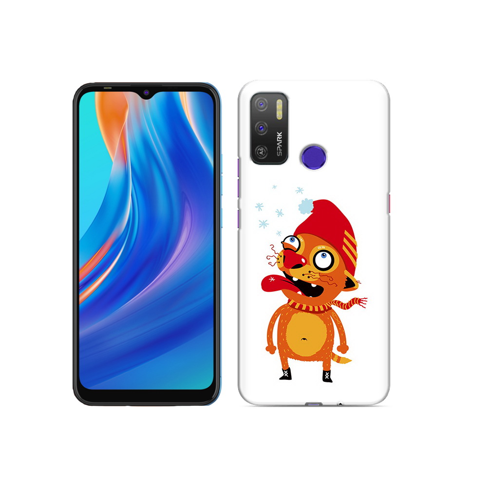 

Чехол MyPads Tocco для Tecno Spark 5 Air Зимний кот, Прозрачный, Tocco